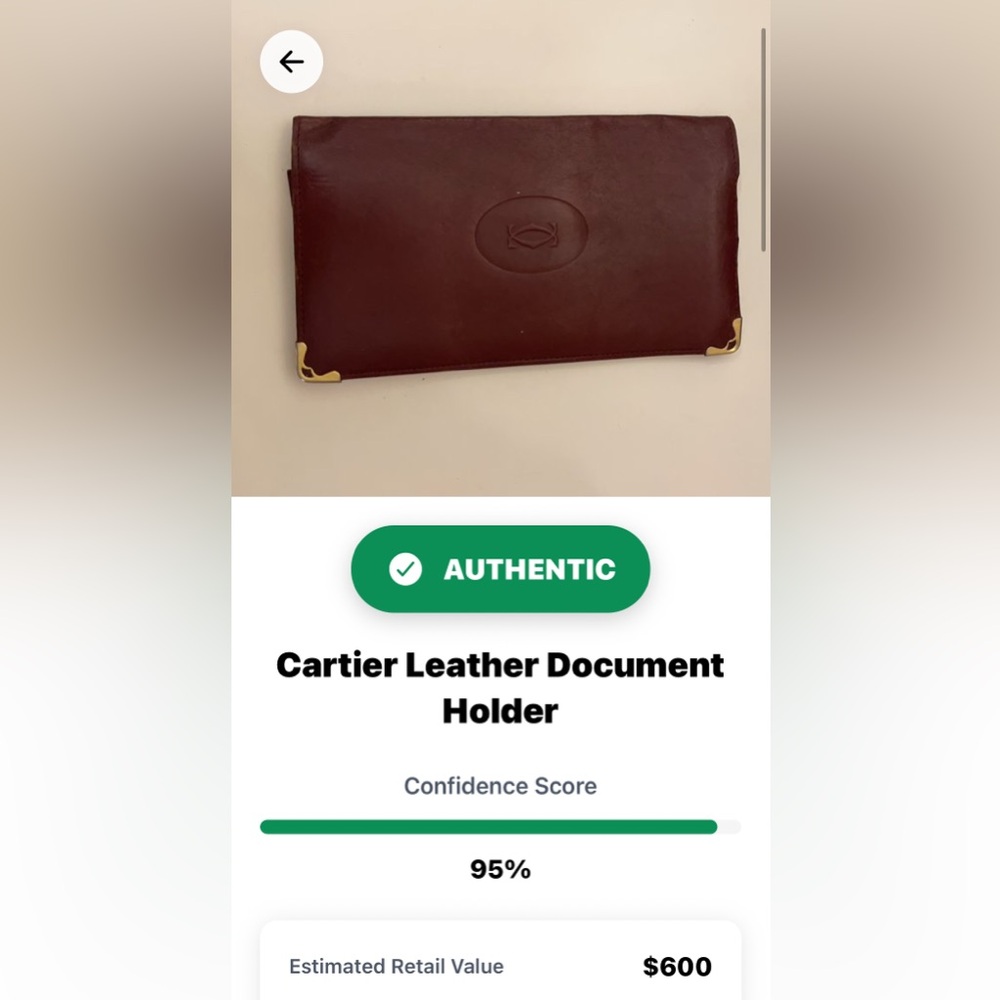Cartier Burgundy Leather Card Holder with Gold Detail - Picture 10 of 14